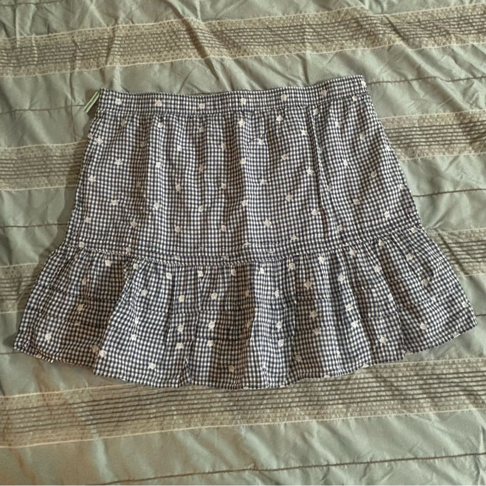 Madewell Gingham Tiered Pull On Skirt NWT - Picture 9 of 11